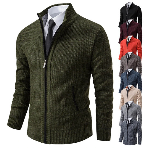 Men cardigan fleece warm - cardigan,