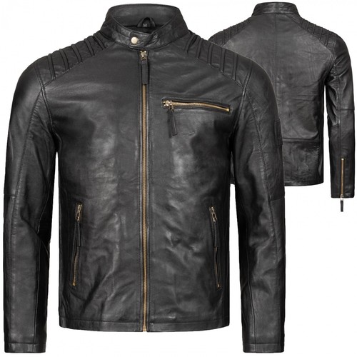 Leather jacket men - 's, black