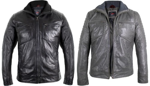 Men casual leather jacket - men's,