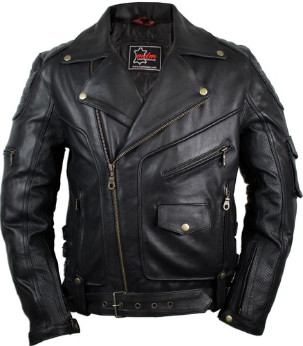 Mens rocker leather jacket - leather,